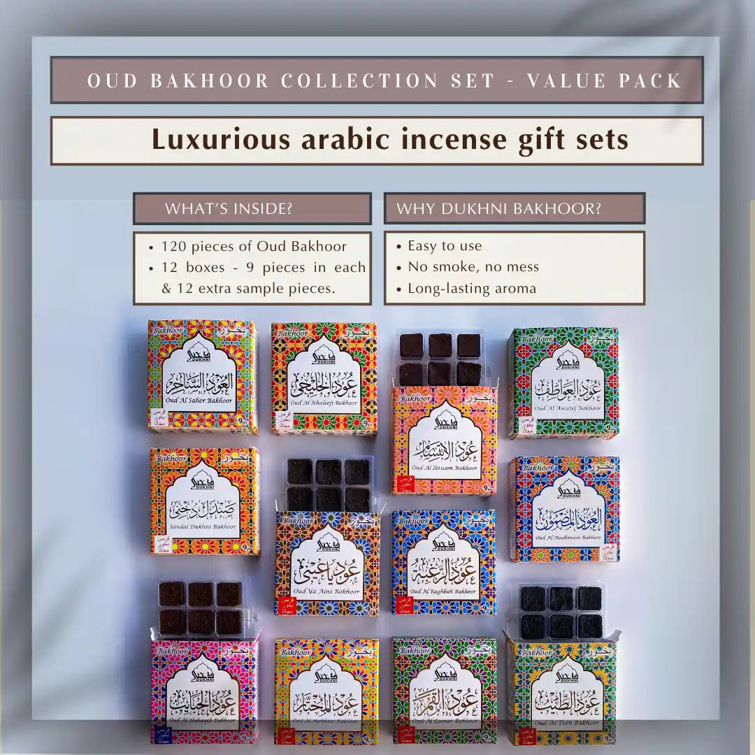 12 Assorted Scents 120 Pieces Arabic Incense Bakhoor Gift Set Oudh Fragrance Long Lasting Aroma Mega Pack US