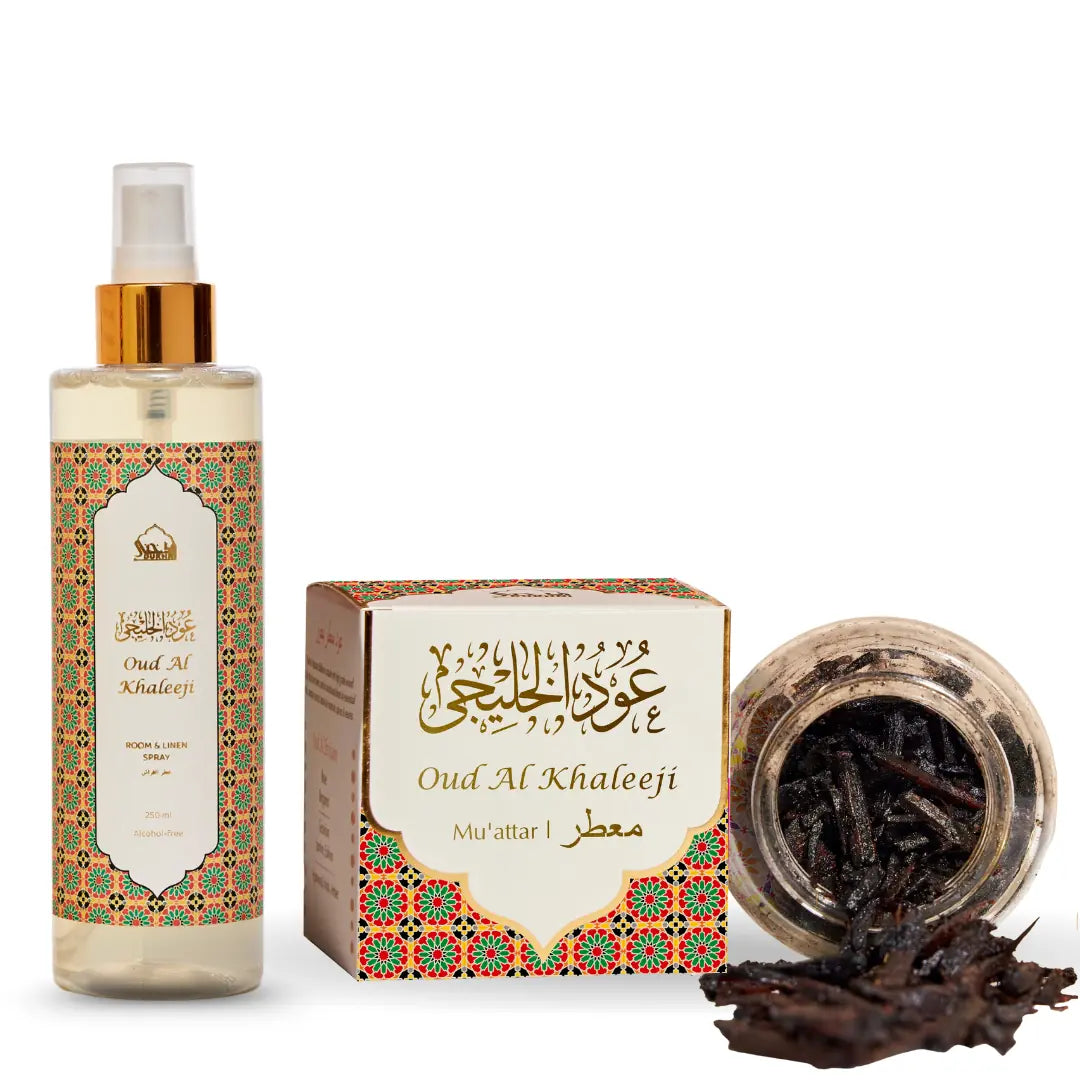 Dukhni Oud Al Khaleeji Muattar Bakhoor And Room And Linen Spray Combo