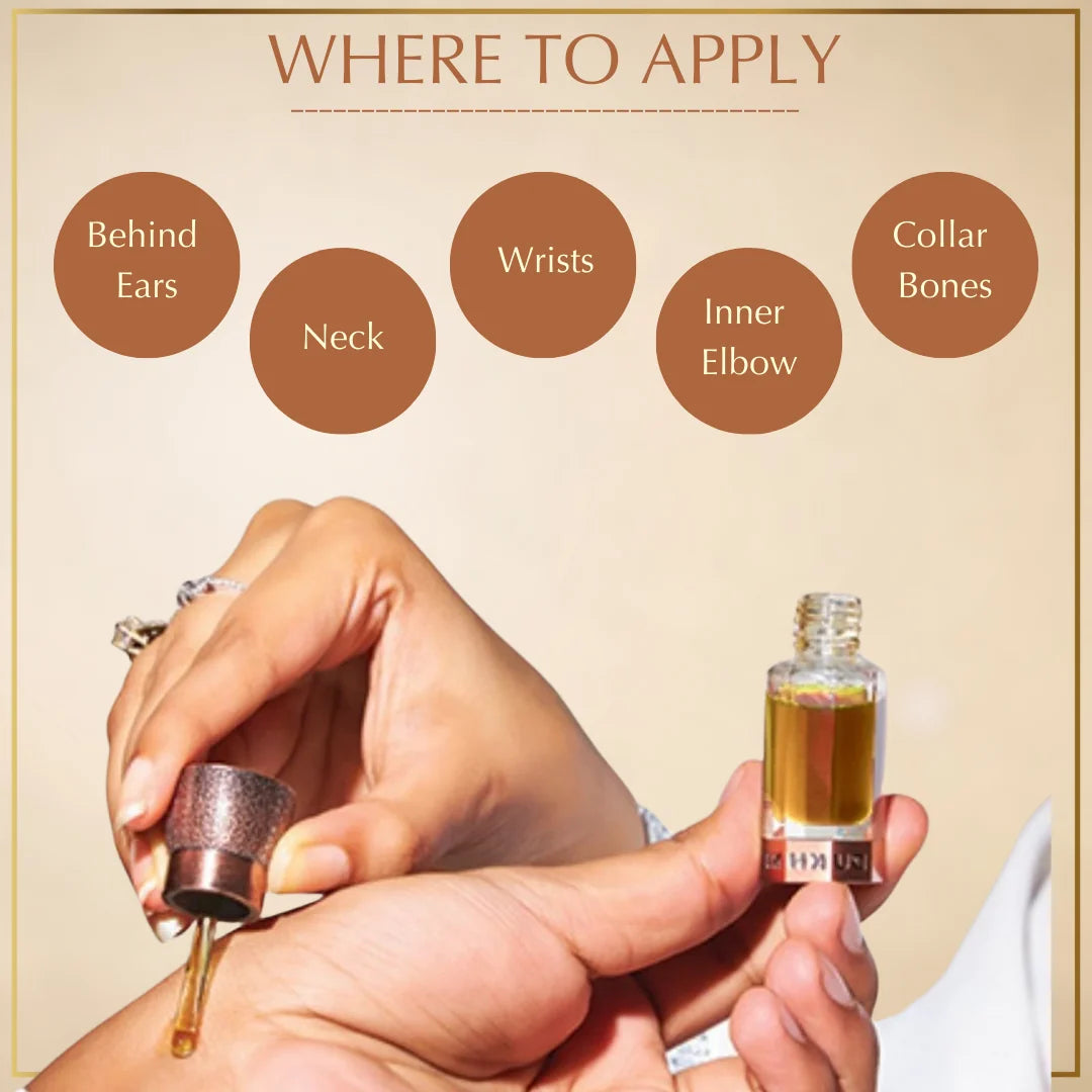 Where to use sandalwood attar oil
