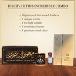 Get 5 Maamoul Bakhoor Scents With Smokeless Burner And Misk Rijali Attar Authentic Luxurious Premium Scents US