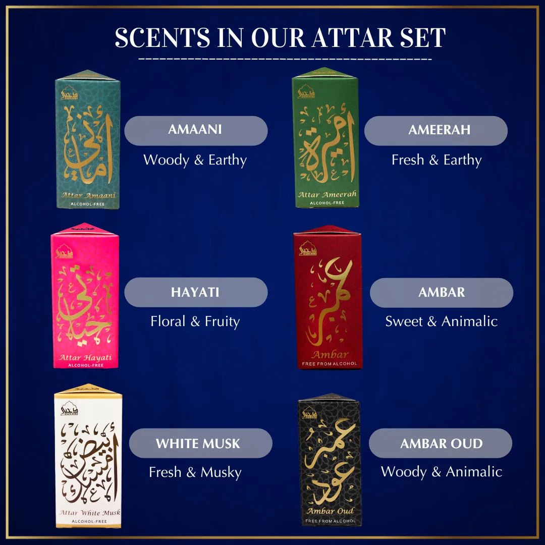 Scent Description Earthy Animalic Fresh Woody Scents In Luxury Attar Set Assorted Scents Perfect Gift For Ramzan US
