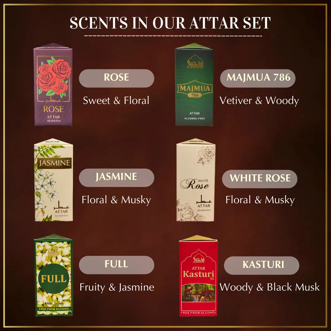 Scent Description Floral Musky Woody Scents In Dukhni FloraL Attar Set Perfect Gift For Eid US
