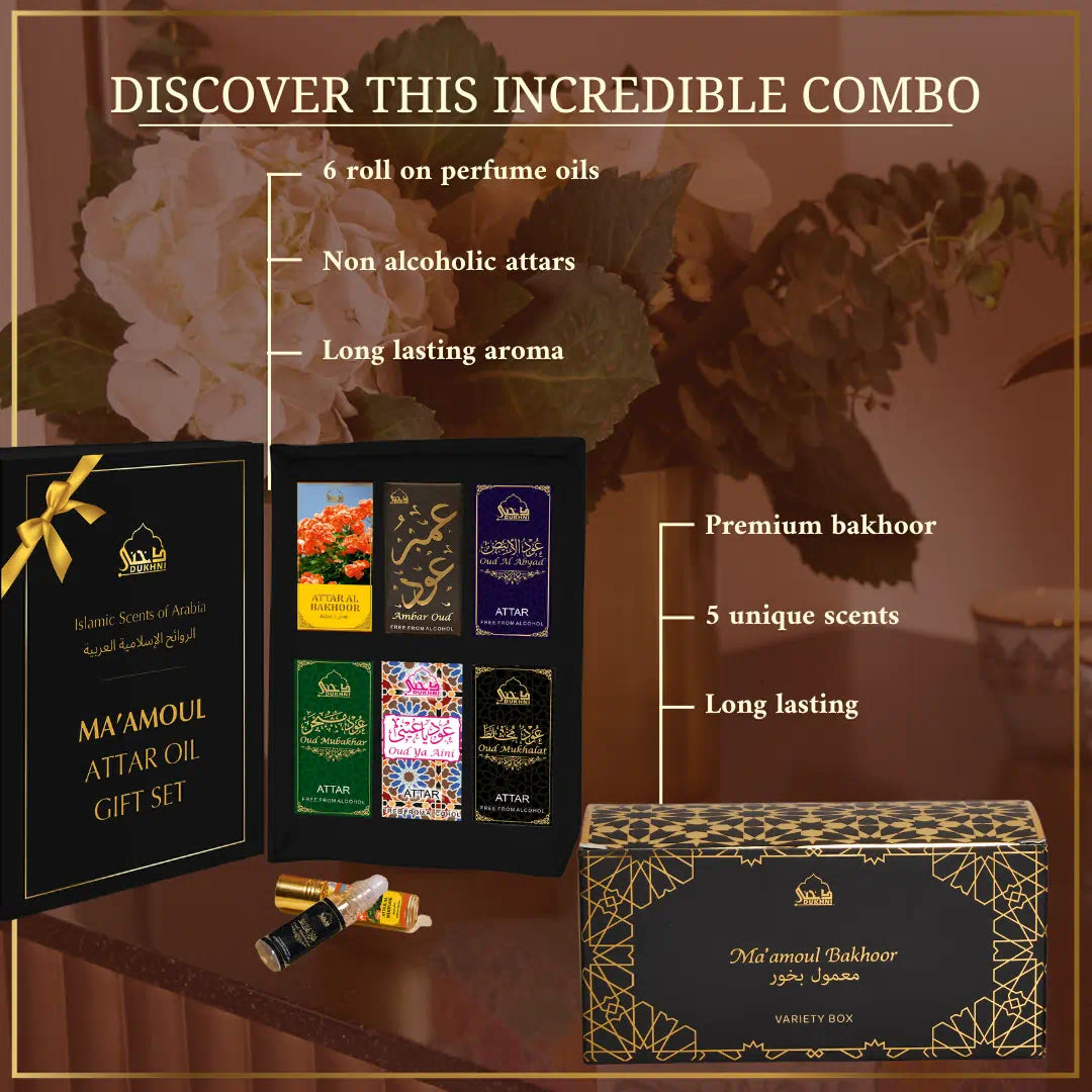 Ma'amoul Bakhoor Variety Box + Ma'amoul Attar Oil Set