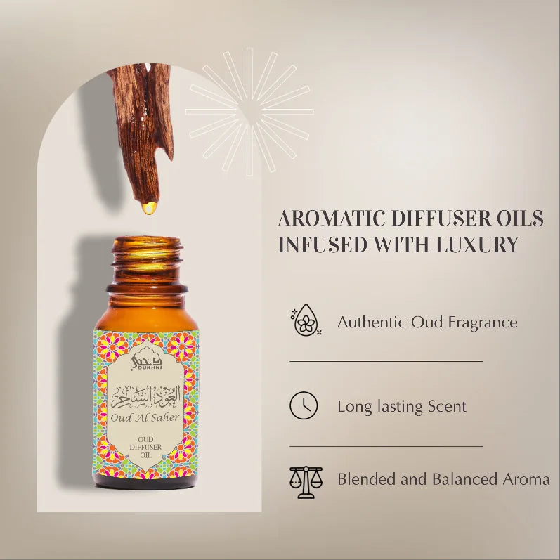 3 10ml Citrusy Essential Oil Blend Authentic Oud Fragrance And Oil Burner Long Lasting For Relaxation US