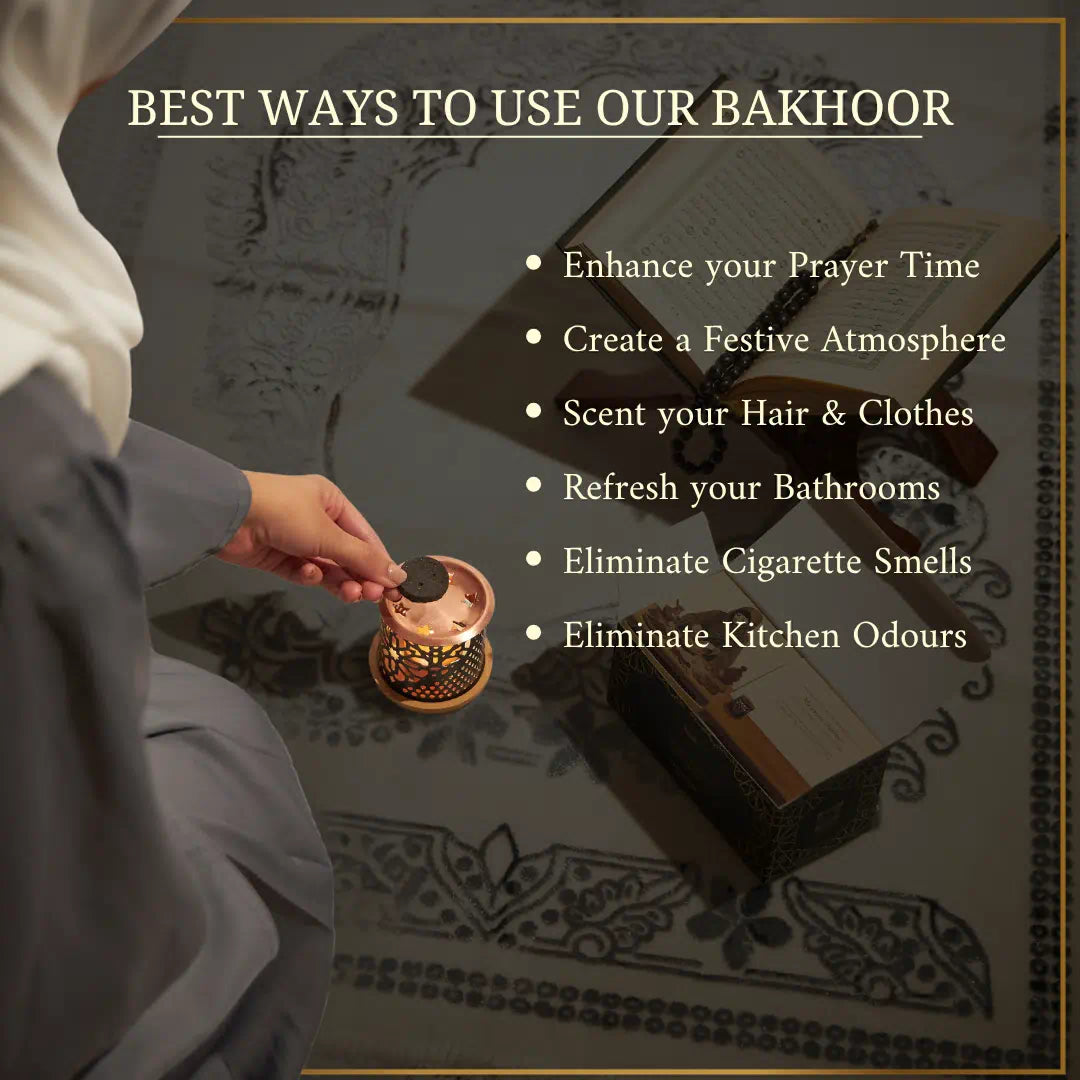 Imam Rijali Ma'amoul Bakhoor Variety Box with Smokeless Burner + Misk Rijali Attar ...