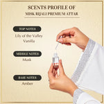 6ml Misk Rijali Premium Attar Musk Based Attar Lily Of Valley Vanilla Musk Amber Perfume US