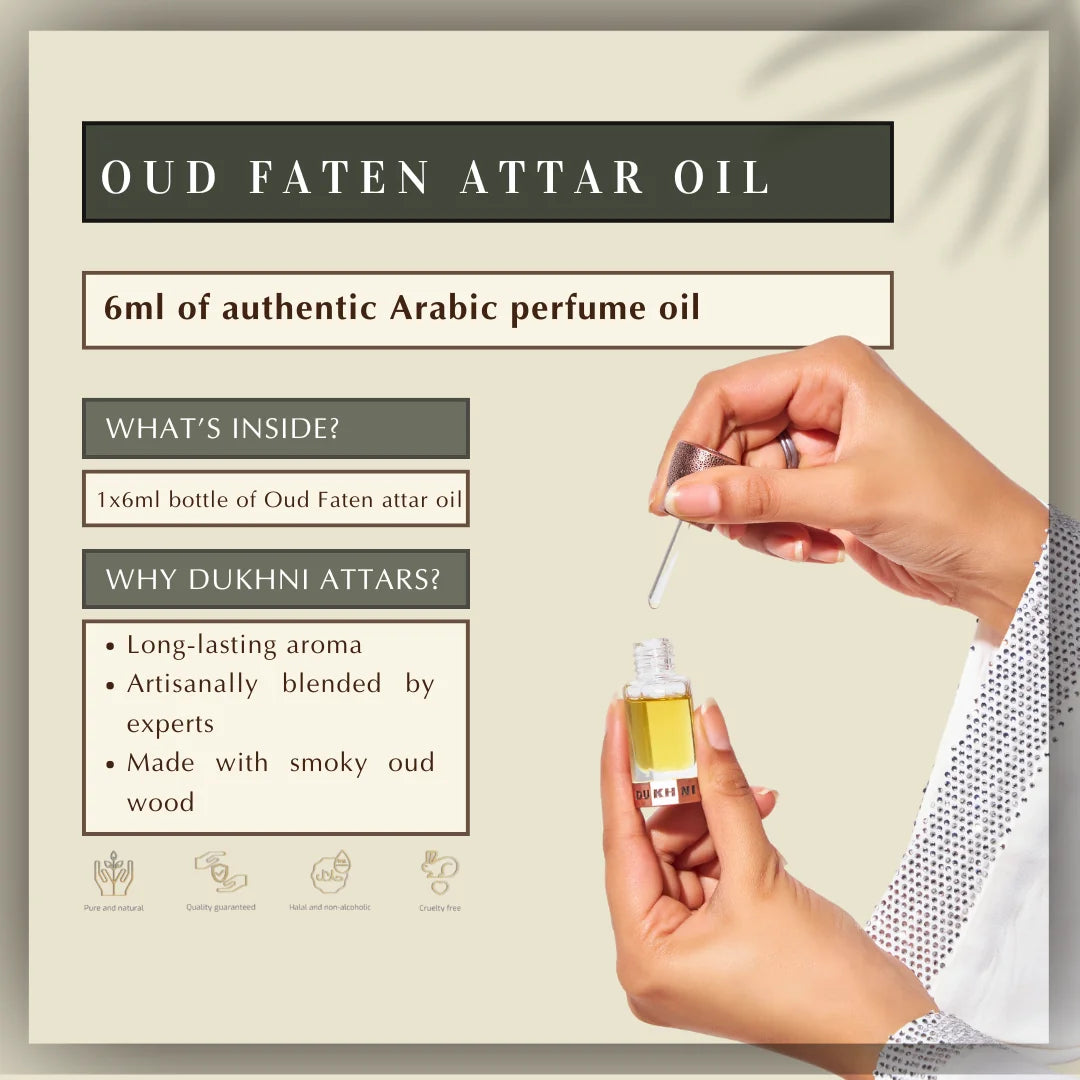 6ml Oud Faten Non Alcoholic Arabic Roll On Perfume Oil Pure Concentrated Oil Arabic Attar Halal Eid Gift US