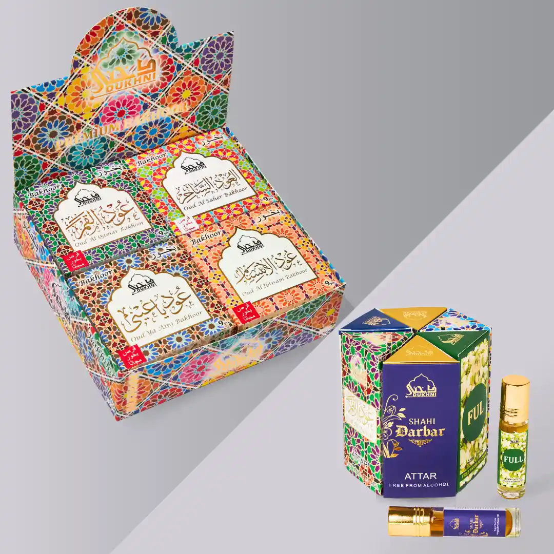Buy Dukhni Oud Bakhoor Collection Set And Get Mixed Attar Oil Set Free US