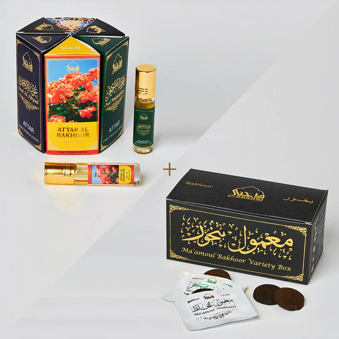 Dukhni Maamoul Bakhoor Variety Box Refil Pack And Maamoul Attar Oil Set Combo Perfect For Ramadan Gifting US