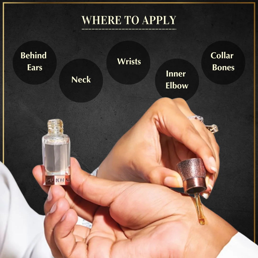 Dukhni Misk Rijali Attar Apply On Wrist Neck Inner Elbow For Long Lasting Fragrance Blended By Artisanals US