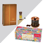 Dukhni Oud Bakhoor Variety Box With Burner And Sandalia Attar Oil Combo Eid Gift US