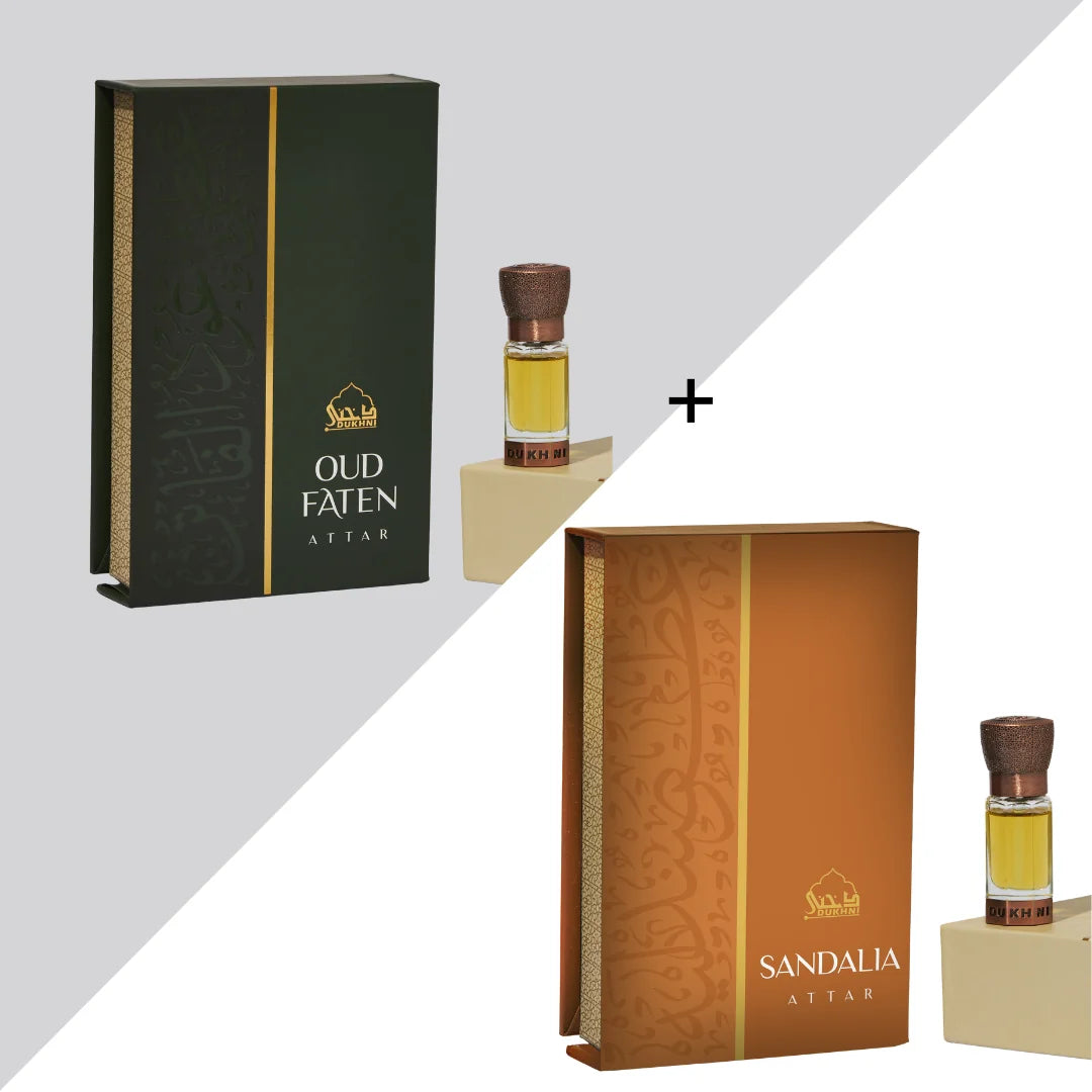 Dukhni Oud Faten Attar Oil And Sandalia Attar Oil Combo Eid Gift US