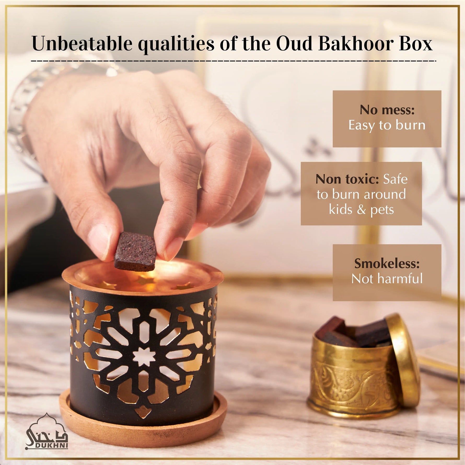 Oud Al Habayeb Bakhoor + Smokeless Burner – Dukhni - Islamic
