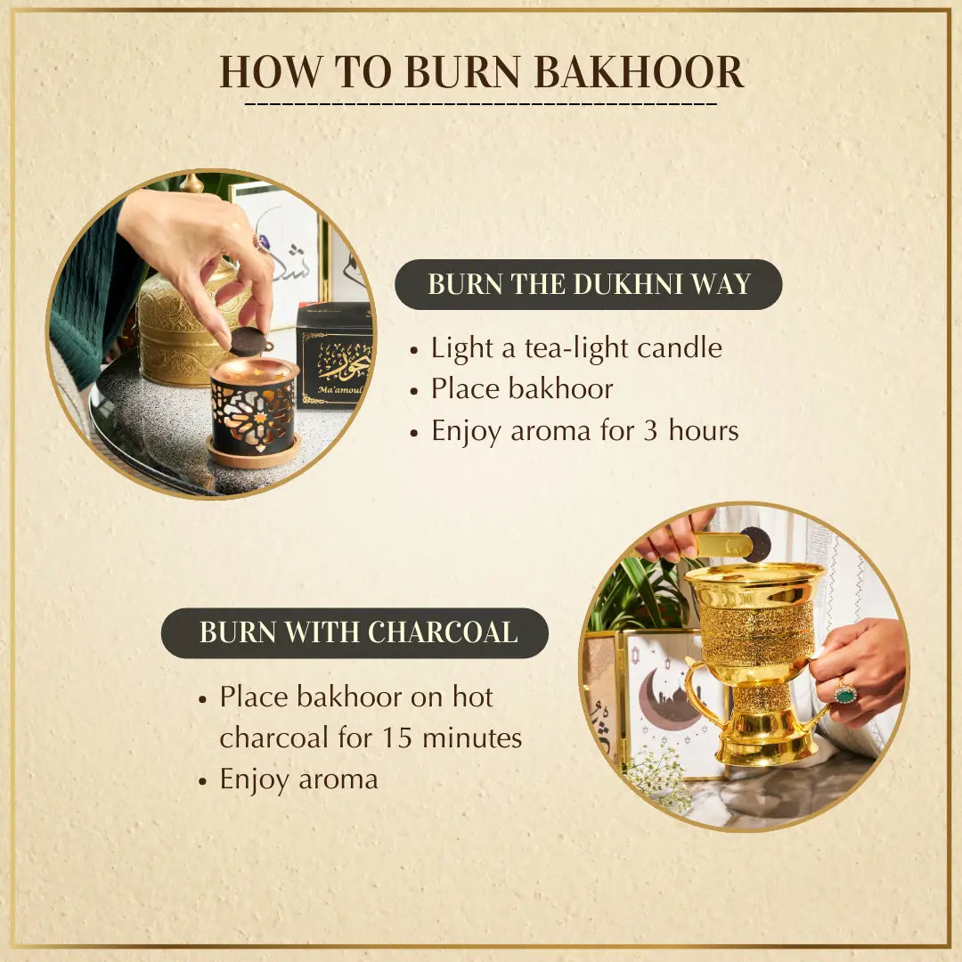 Easy To Burn Premium Ma'amoul Bakhoor On Dukhni Smokeless Burner Non Toxic Smoke Free Or Charcoal US