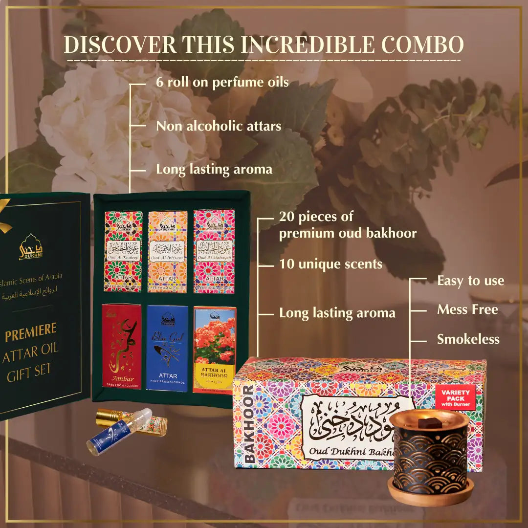 Get 10 Oud Bakhoor Scents With Smokeless Burner And 6 6ml Premium Non Alcoholic Roll On Perfume Oils US