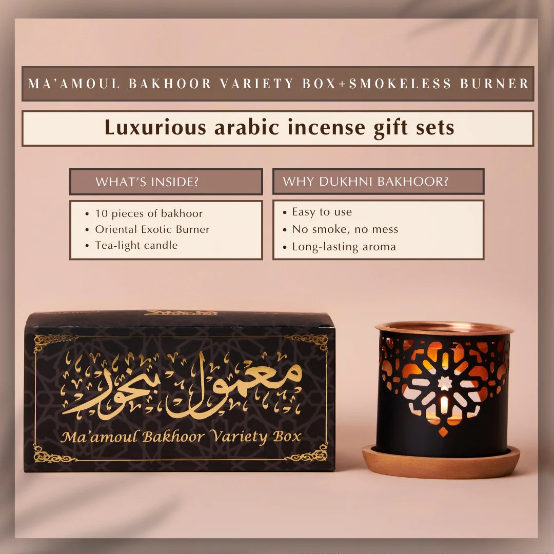 Get 10 Pieces Of Bakhoor 5 Scents With Smokeless Burner Authentic Arabic Incense Luxurious Premium Scents US