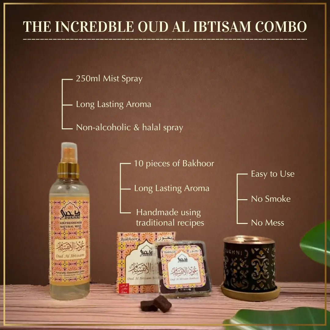 Get 20 Oud Bakhoor Pieces With Smokeless Burner And 250ml Mist Spray In This Combo US