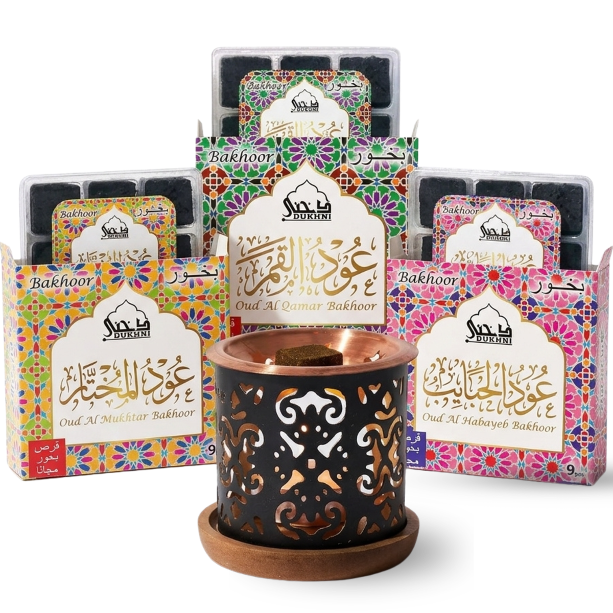 Oud Al Mukhtar, Qamar, Habayeb Bakhoor | Bakhoor & Burner Set