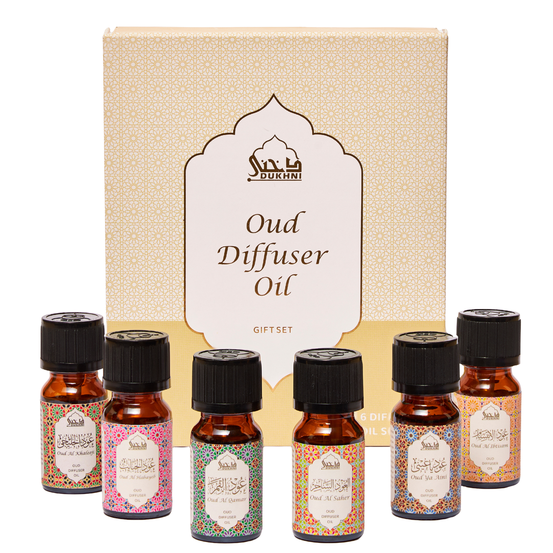 Oud Essential Oil Diffuser Gift Set | 6 x 10ml Arabic Oil