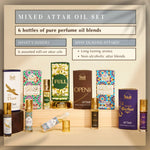 Mixed Attar Set 6 Non Alcoholic Assorted Roll On Attar Oil Blends Long Lasting Aroma Lasts For 14 Hours US
