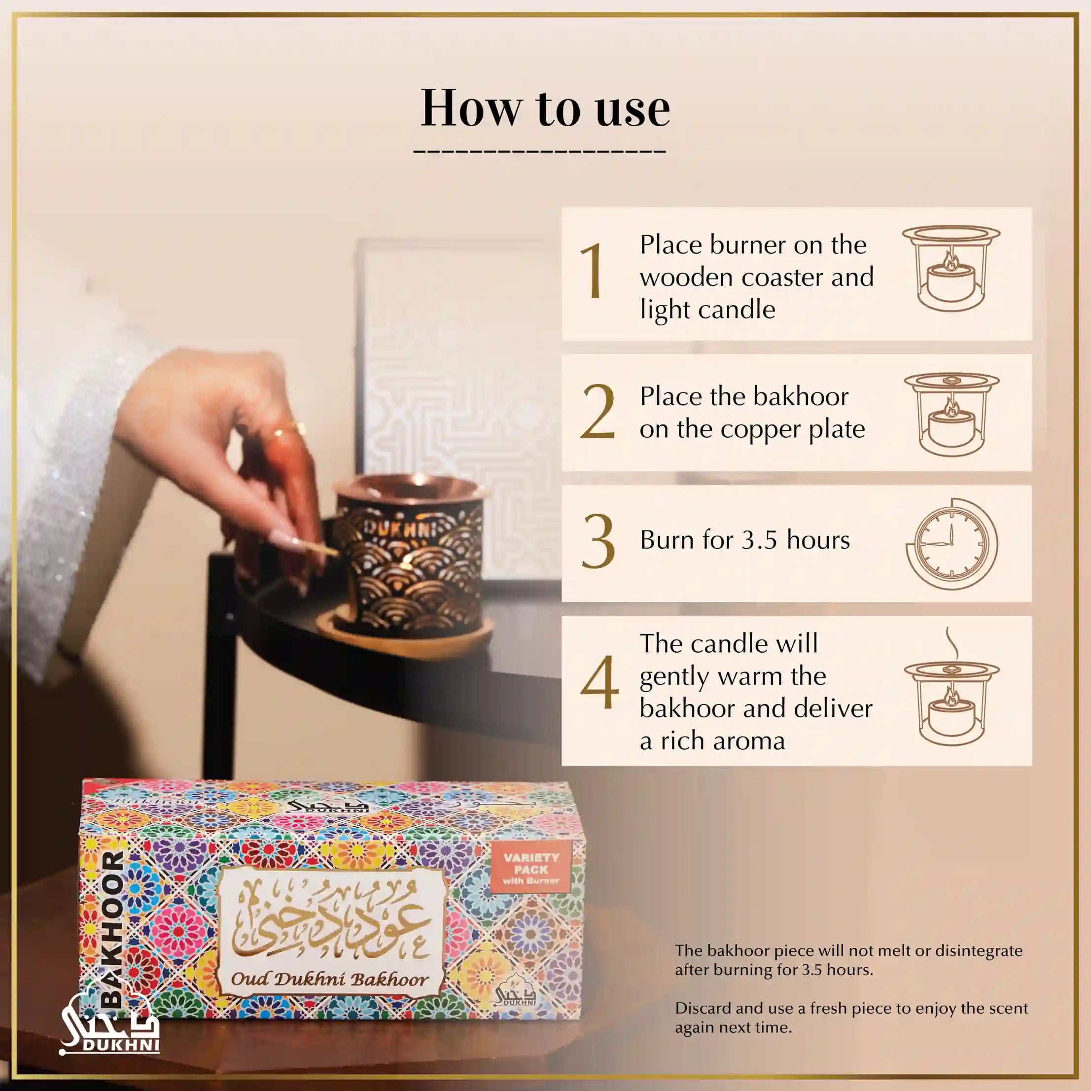 Oud Bakhoor Variety Box With Burner Pure Natural Halal Vegan Bakhoor To Burn On Charcoal Electric Burner US