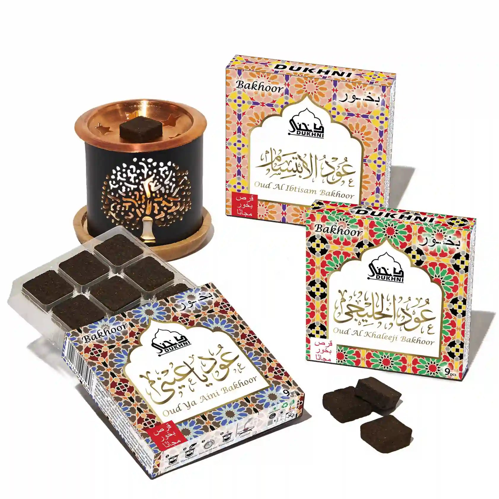 Bakhor 3 assorted trays for home fragrance