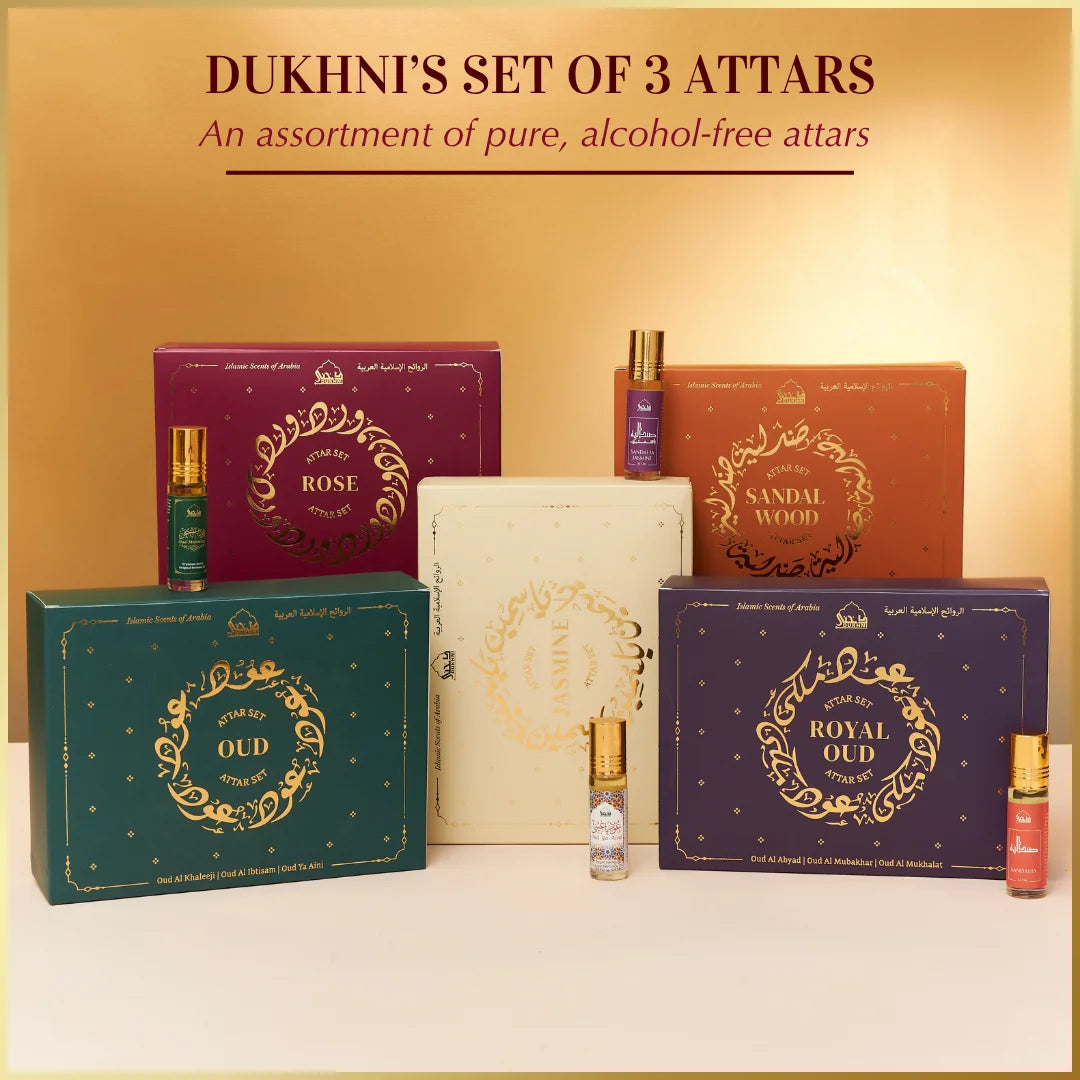 Rose Attar Oil Set | Gifting set with Arabic roll on perfumes