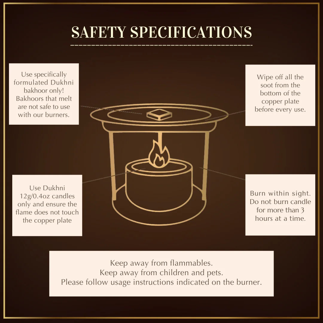 Safety Specifications While Using Dukhni Smokeless Burner Safe For Pets Kids US