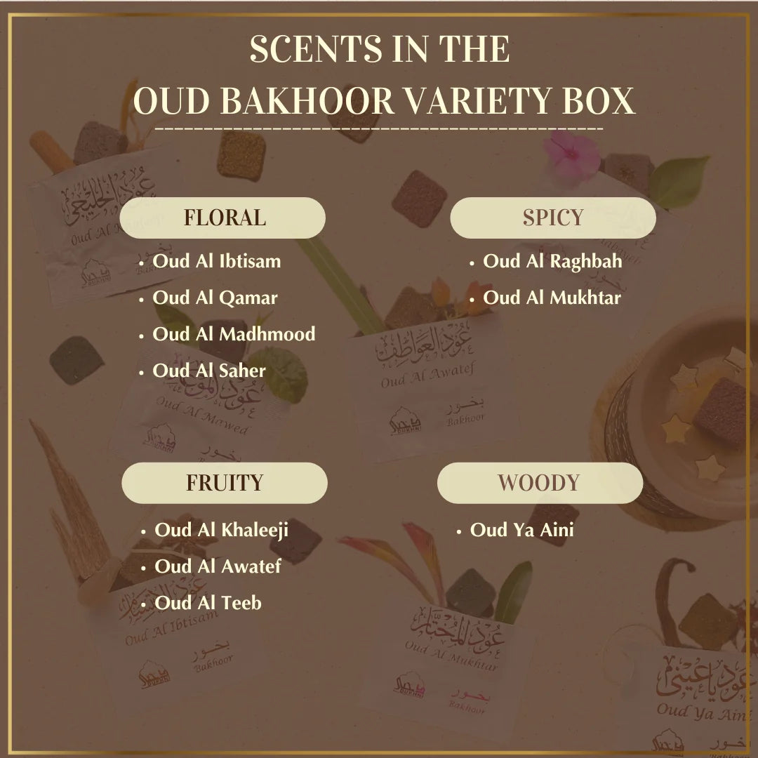Scent Description Floral Spicy Fruity Woody Scents In Dukhni Oud Bakhoor Variety Box Perfect Gift For Eid US