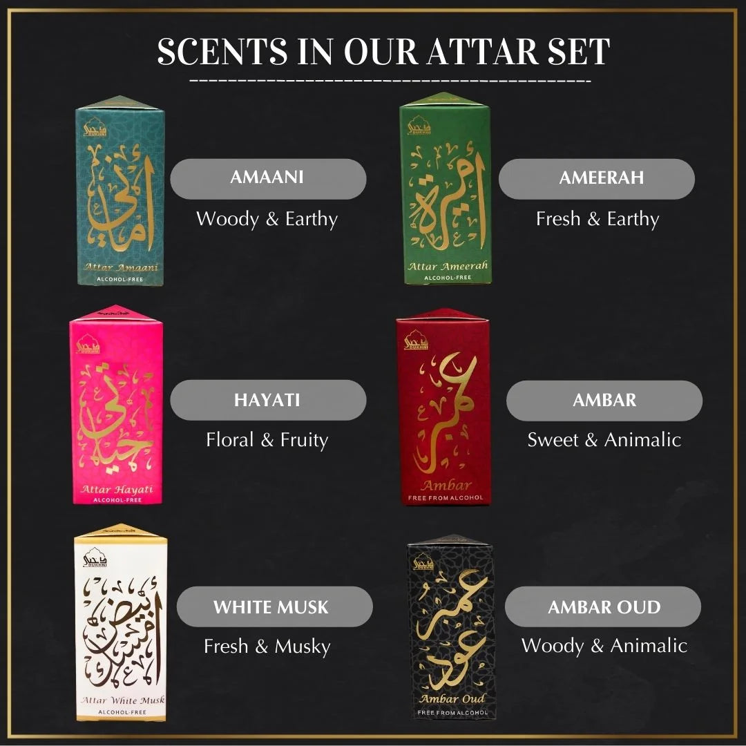 Scent Description Fresh Earthy Woody Scents In Dukhni Luxury Attar Set Perfect Gift For Eid US