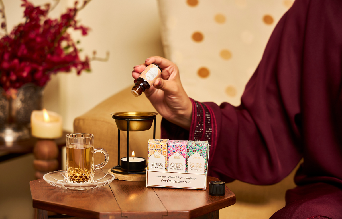 Muslin Diffuser Floral Oud Diffuser Oil Set + Oil Burner & A Free 10ml Oil – Dukhni ...