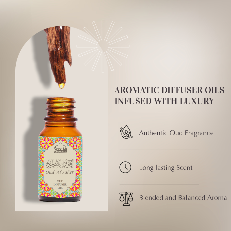 Oud Al Saher Oil Blend |  3 x 10ml Arabic Oil for Diffuser & Humidifier